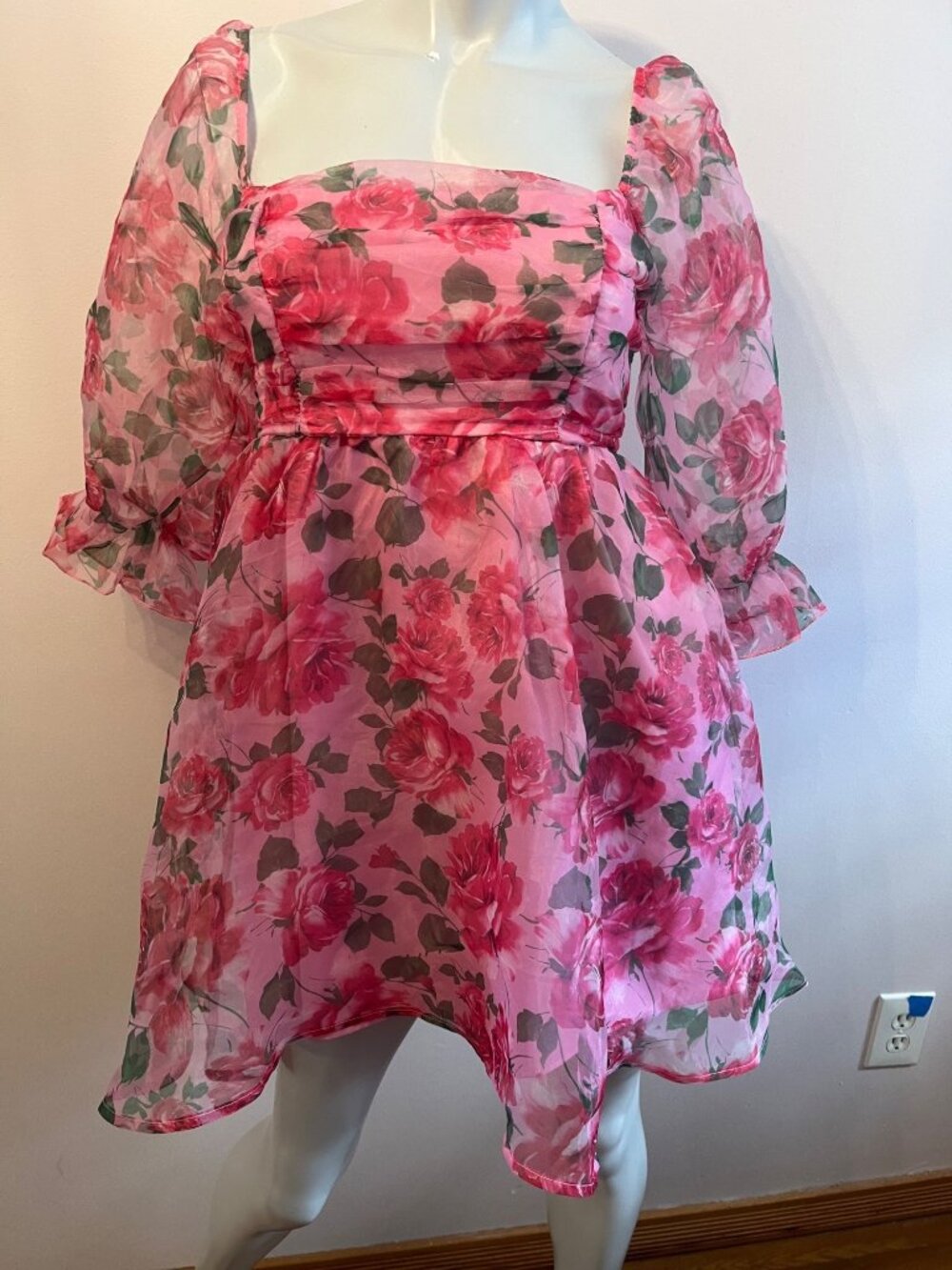 Lolita Tea Time Coquette Romantic Fairycore Sheer Whimsical Mini Dress Medium
